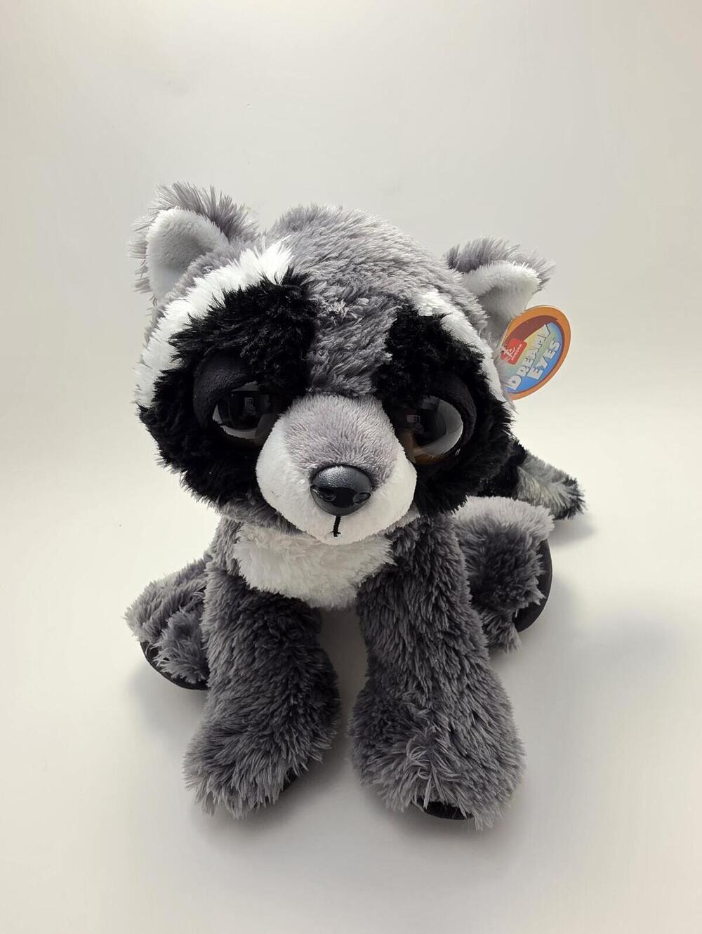 Aurora Dreamy Eyes Racoon Plush Big Eye Stuffed (10 inch)